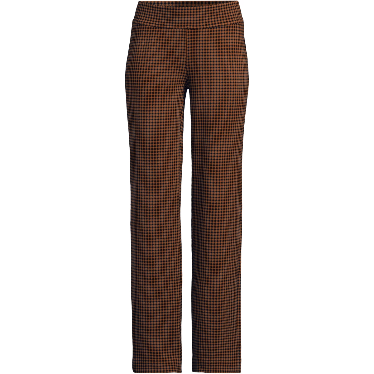 Tall Starfish Mid Rise Straight Leg Pants — Rich Ginger Brown/Black Check by Lands' End