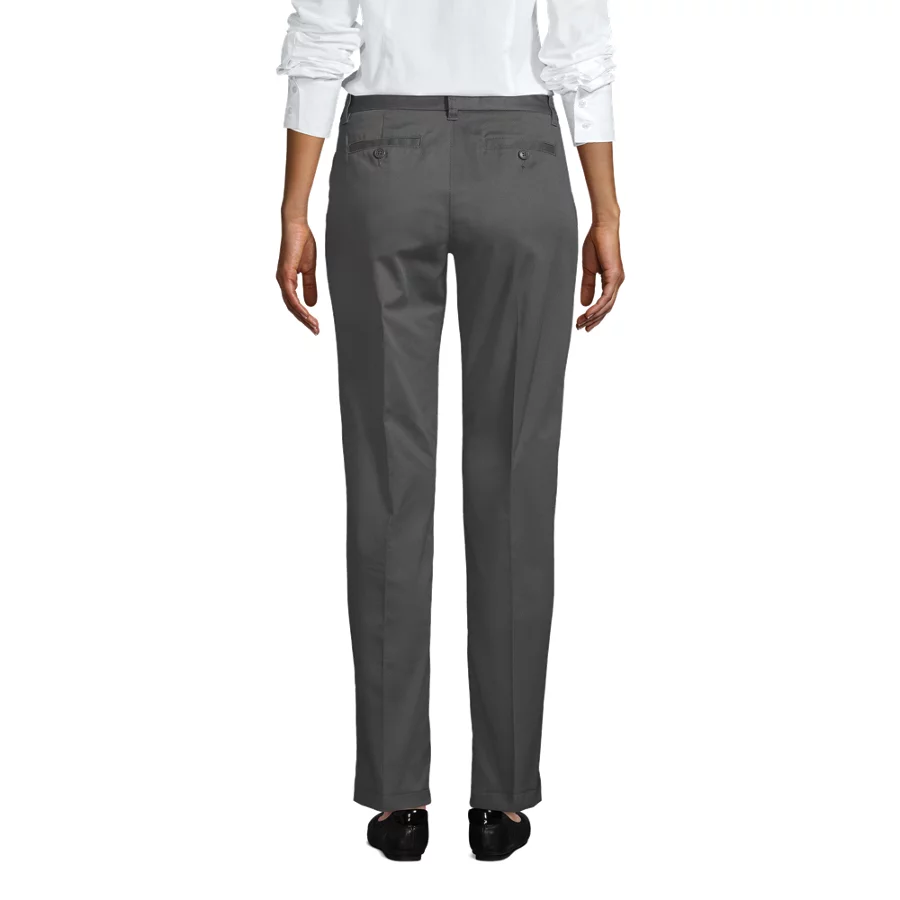 School Uniform Girls' Iron Knee Blend Plain Front Chino Pants view 6