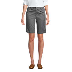 Women's Plain Front Blend Chino Shorts, Front