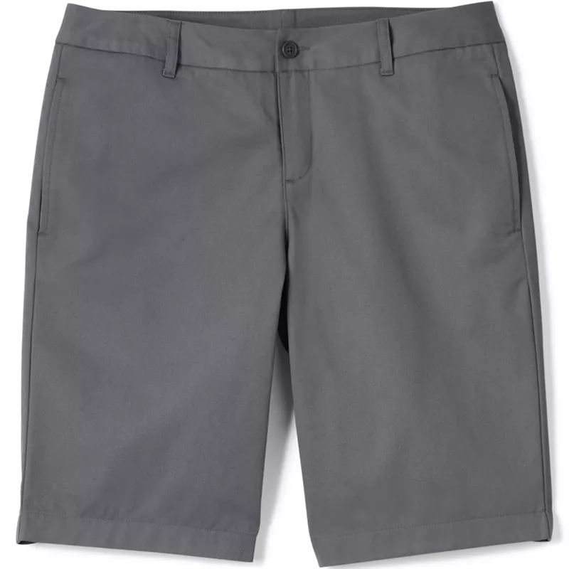 Women's Plain Front Blend Chino Shorts, Front