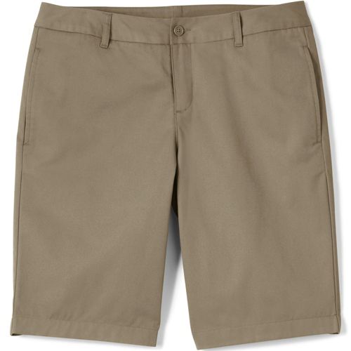 School Uniform Women's Plain Front Blend Chino Shorts, Front