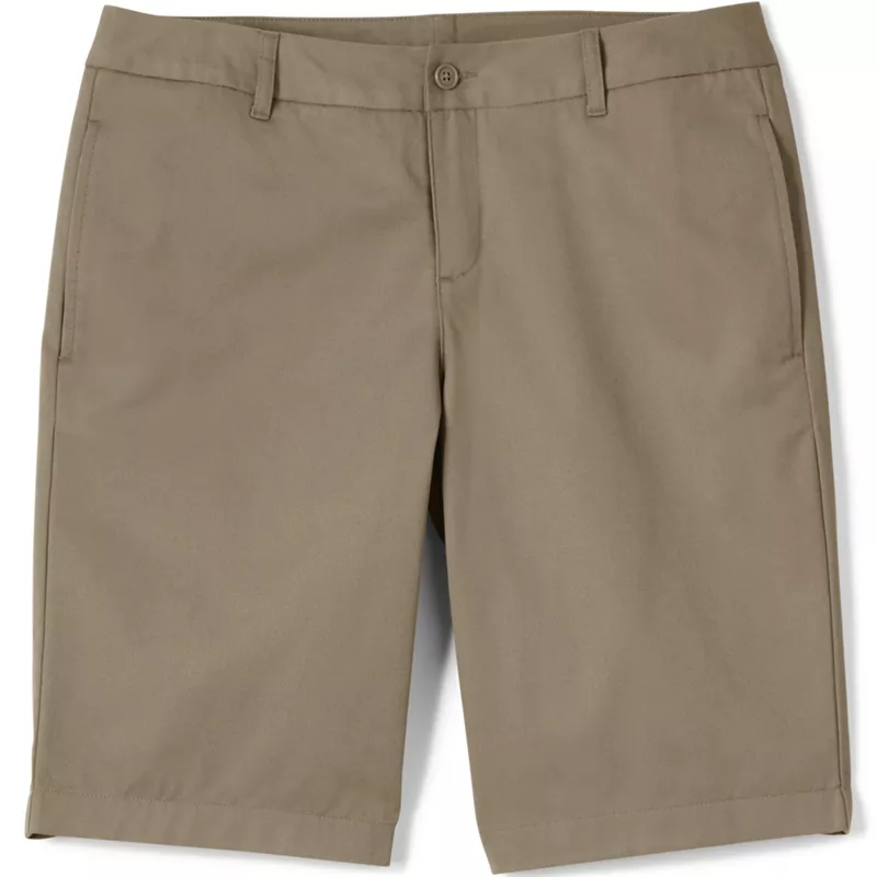 Women's Plain Front Blend Chino Shorts, Front