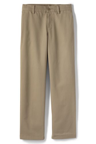 School Uniform Little Boys Iron Knee Stain Resistant Wrinkle Resistant Plain Front Chino Pants, Front