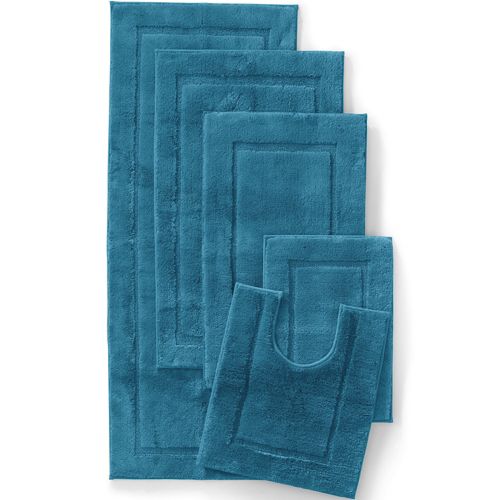 2pc HeiQ Antimicrobial Memory Foam Bath Rug Set Blue - Truly Calm