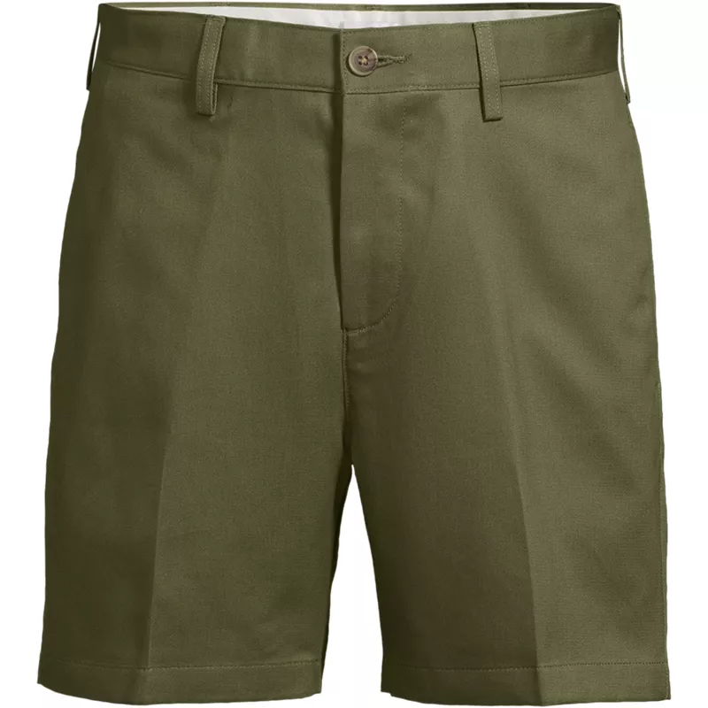 Men's No Iron 6" Plain Front Chino Short, Front