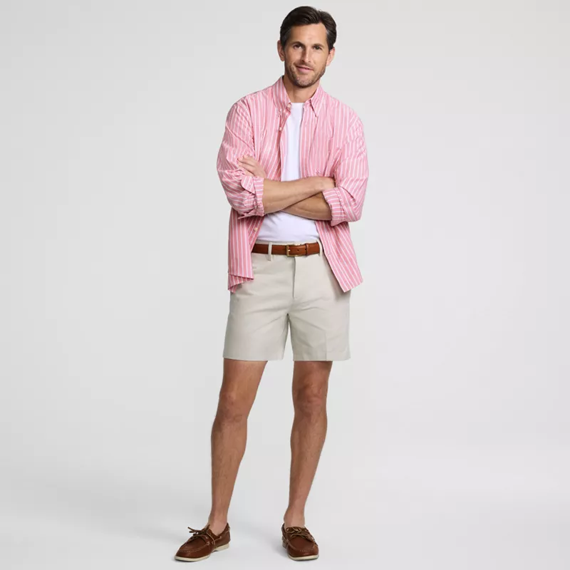 Men's No Iron 6" Plain Front Chino Short, alternative image
