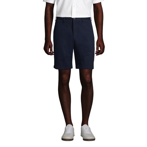 Men's No Iron 9" Plain Front Chino Short, Front