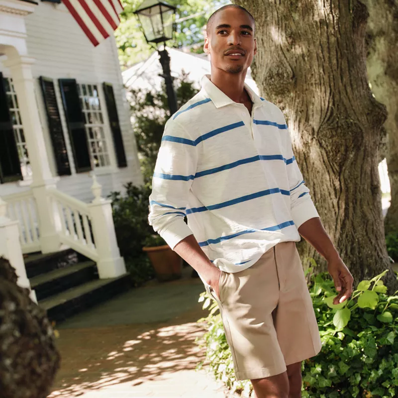Men's No Iron 9" Plain Front Chino Short, alternative image