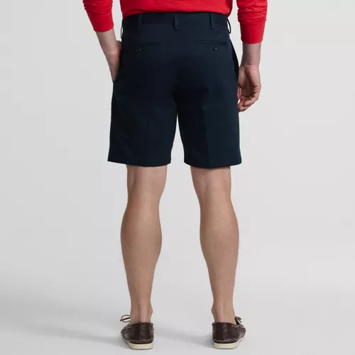 Men's No Iron 9" Plain Front Chino Short, Back