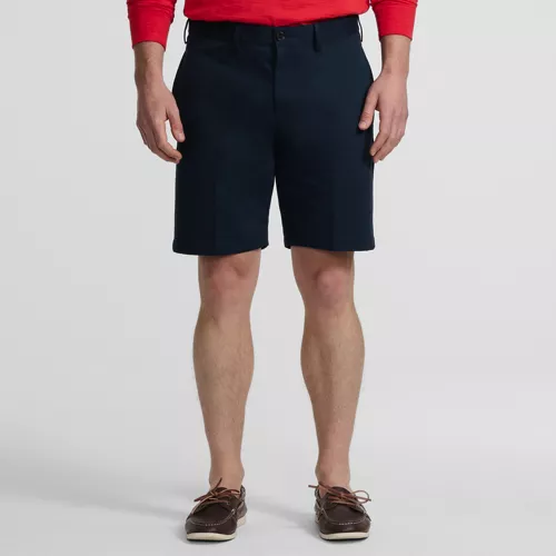 Men's No Iron 9" Plain Front Chino Short, Front