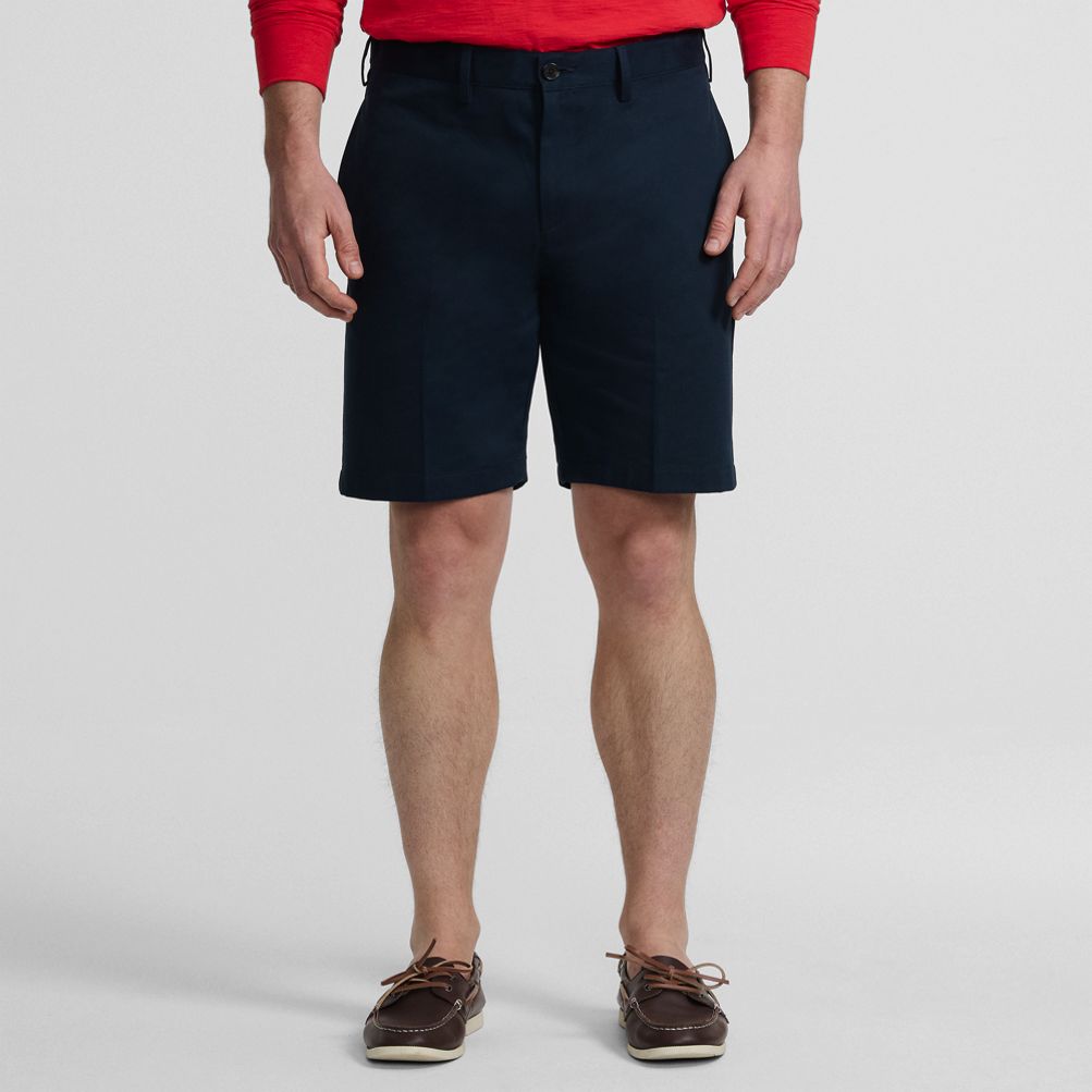 Shorts Chino Lands' End En Coton - Taille 36 - Bleu Marine Classique - Coupe Traditionnelle Pour Homme