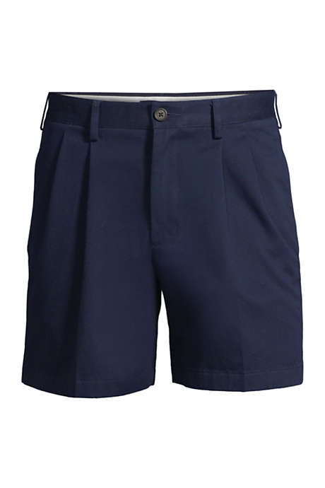Men's Traditional Fit Pleated 6 Inch No Iron Chino Shorts