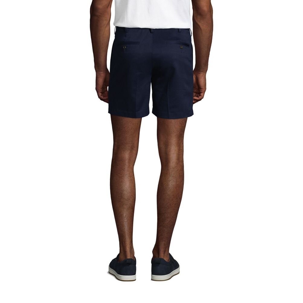 Men's Traditional Fit Pleated 6 Inch No Iron Chino Shorts | Lands' End