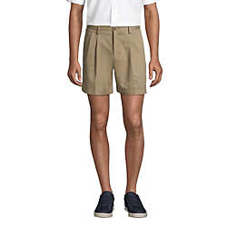 Men's Traditional Fit Pleated 6 Inch No Iron Chino Shorts, Front