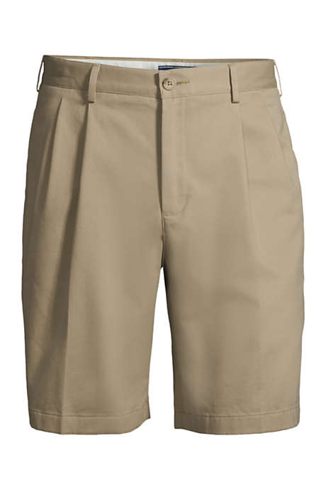 Men's Traditional Fit Pleated 9 Inch No Iron Chino Shorts