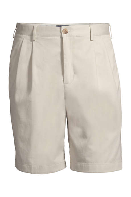 Men's Traditional Fit Pleated 9 Inch No Iron Chino Shorts