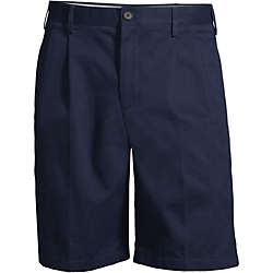 Men's Traditional Fit Pleated 9 Inch No Iron Chino Shorts, Front