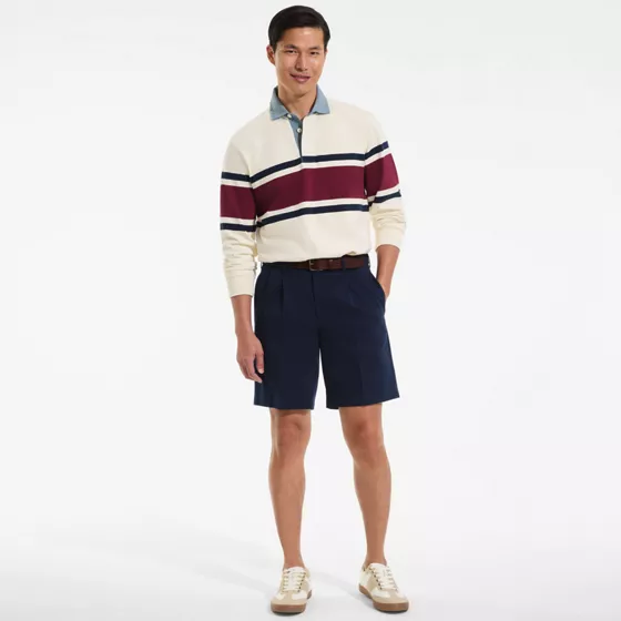 Men's No Iron 9" Pleated Front Chino Short - primary