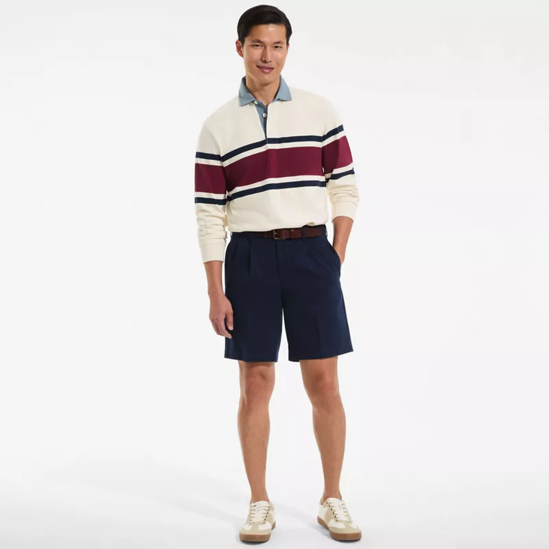 Men's No Iron 9" Pleated Front Chino Short, alternative image