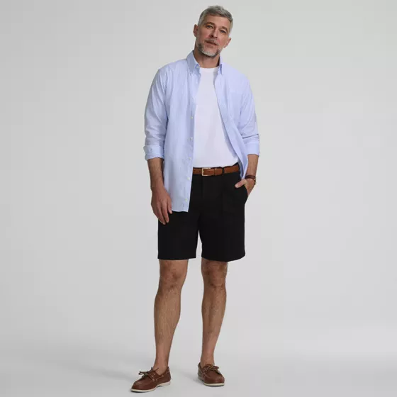 Men's No Iron 9" Pleated Front Chino Short - primary