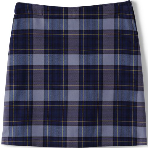 Girls Side Pleat Plaid Skort Above the Knee Lands End