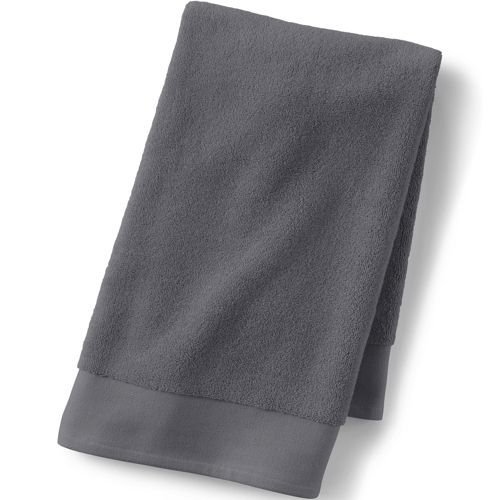 Lands' End Turkish Quick-Dry Cotton Bath Towel - Metal Gray