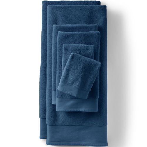 Premium Supima Cotton 2-Piece Washcloth Set - Lands' End - Blue