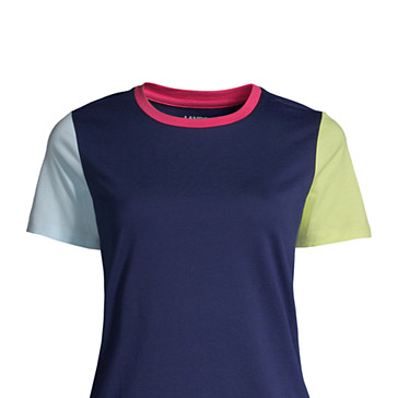 Supima Kurzarm-Shirt mit rundem Ausschnitt für Damen in Petite-Größe image number 2