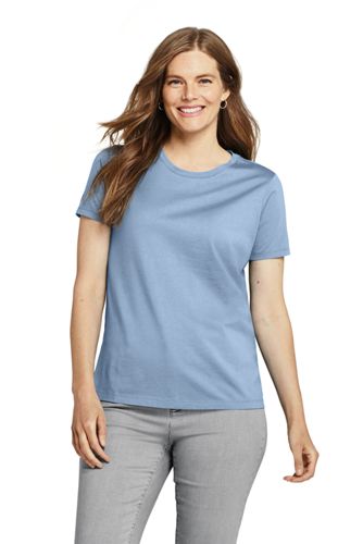 Women's Relaxed Supima Cotton Short Sleeve Crewneck T-Shirt from Lands' End