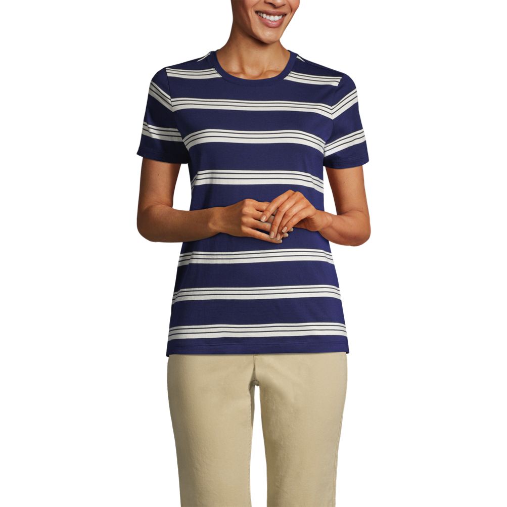 品数豊富！ 【送料無料】 ランズエンド レディース シャツ トップス Women´s Tall Relaxed Supima Cotton