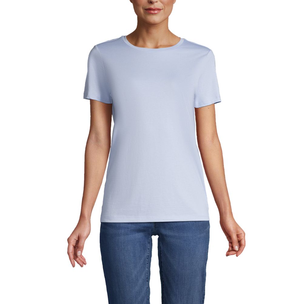 OFF-THE-SHOULDER SUPIMA® COTTON TOP - Bluish