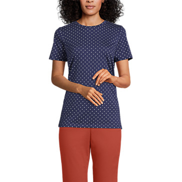 Supima Kurzarm-Shirt mit rundem Ausschnitt für Damen image number 0