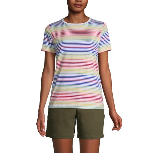 Supima Short Sleeve Crew Neck T-shirt, Women, Size: 16-18 Petite, Cotton, by Lands’ End