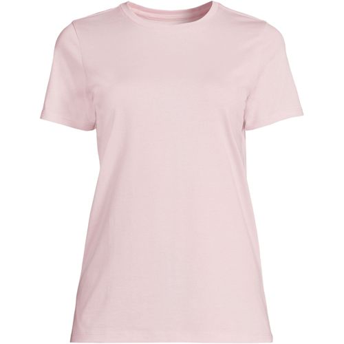 Lands' End Women's U-neck Jersey T-shirt - X-small - Pink/white Striped  Palm : Target