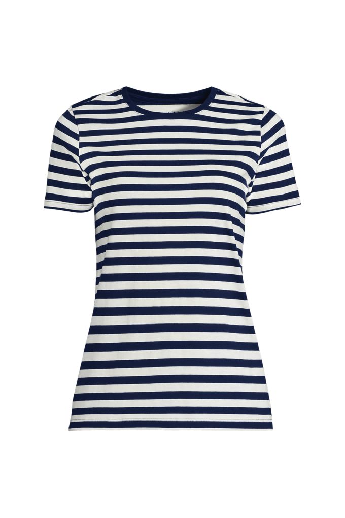 Lands' End Supima Cotton Crewneck T-shirt In Blue