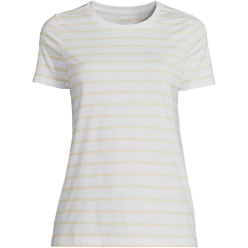 Supima Short Sleeve Crew Neck T-shirt, Women, size: L, regular, Misc, Cotton, by Lands' End
