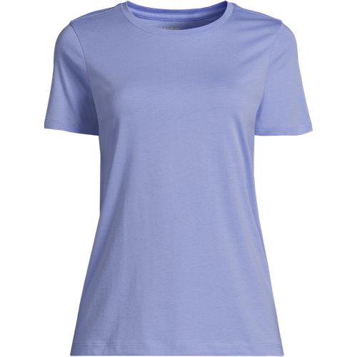 Supima Short Sleeve Crew Neck T-shirt, Women, size: XL, regular, Purple, Cotton, by Lands' End