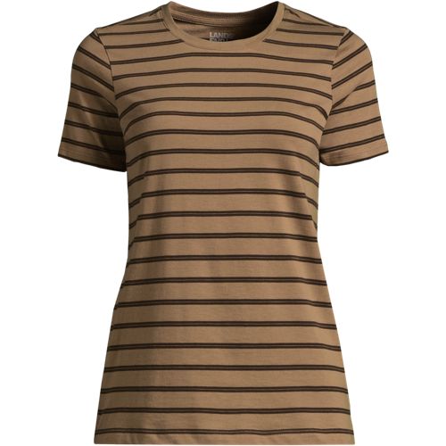 Supima Short Sleeve Crew Neck T-shirt, Women, size: L, regular, Misc, Cotton, by Lands' End