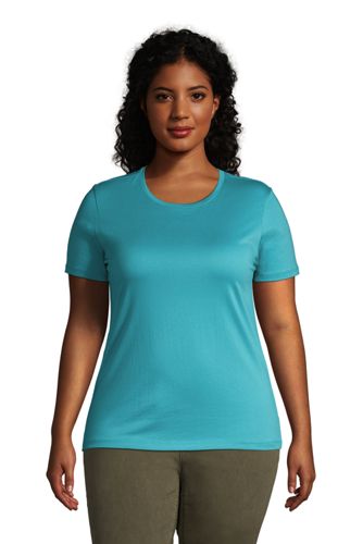 Polos Clothing & Accessories Relaxed Crewneck Lands End Womens Plus ...