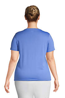 Lands' End Women's Relaxed Supima Cotton Short Sleeve V-Neck T-Shirt 