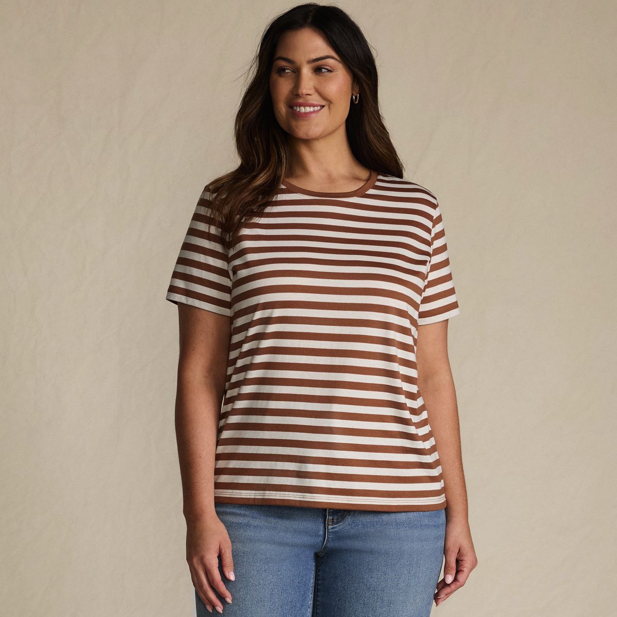 Women's Plus Size Relaxed Supima Cotton Crew Neck T-Shirt
