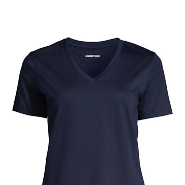 Supima Kurzarm-Shirt mit V-Ausschnitt für Damen image number 6