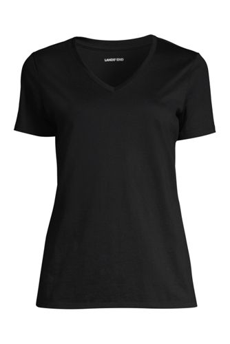 Supima Kurzarm-Shirt mit V-Ausschnitt für Damen image number 6