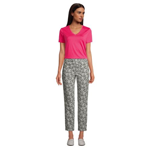 Supima Kurzarm-Shirt mit V-Ausschnitt für Damen image number 3