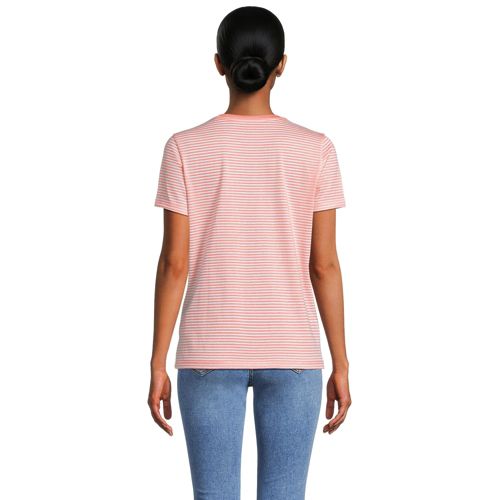 Sunset Coral Pink Micro Stripe