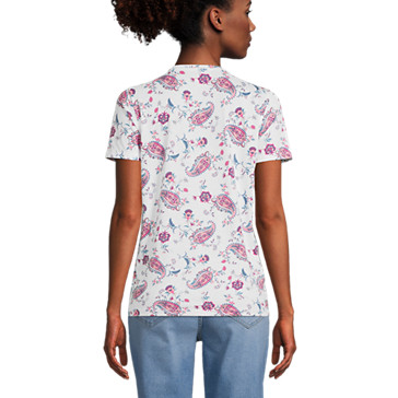 Supima Kurzarm-Shirt mit V-Ausschnitt für Damen image number 1