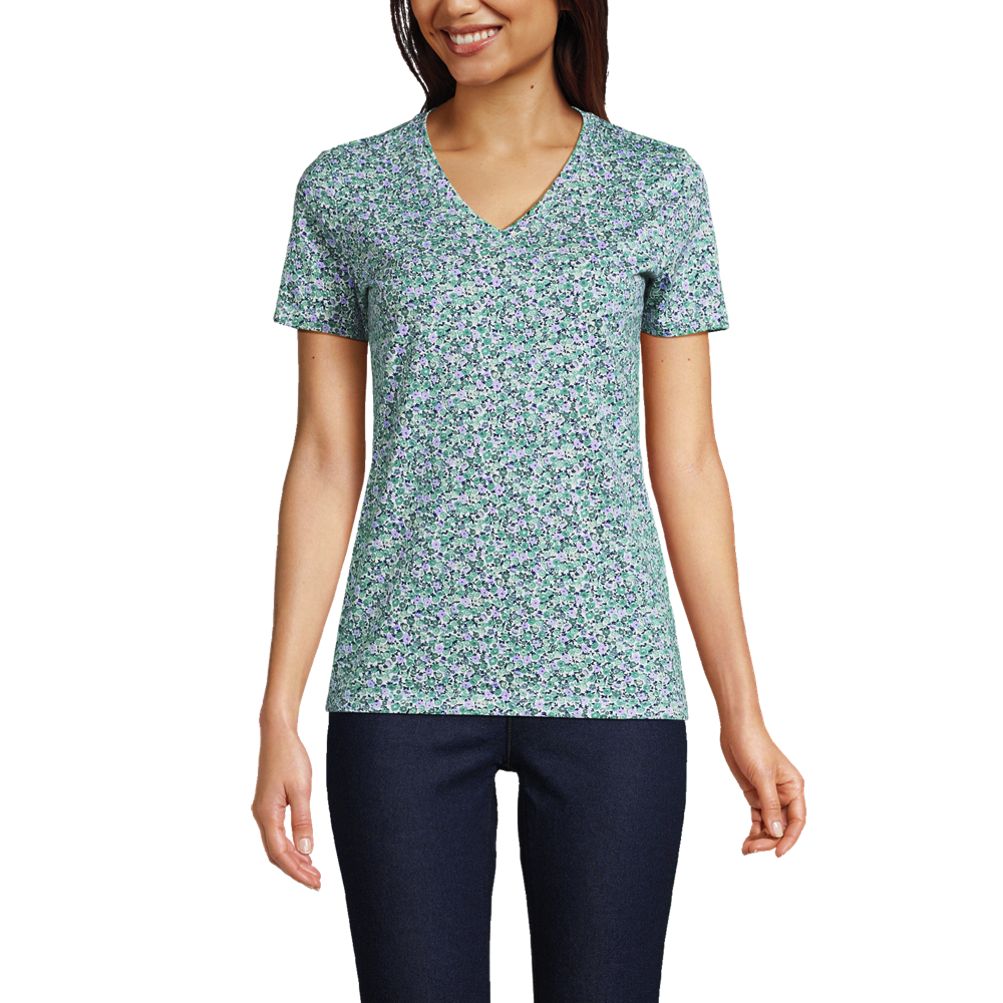 品数豊富！ 【送料無料】 ランズエンド レディース シャツ トップス Women´s Tall Relaxed Supima Cotton