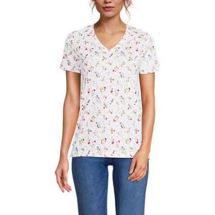 Women's Relaxed Supima Cotton V-Neck T-Shirt - image 1
