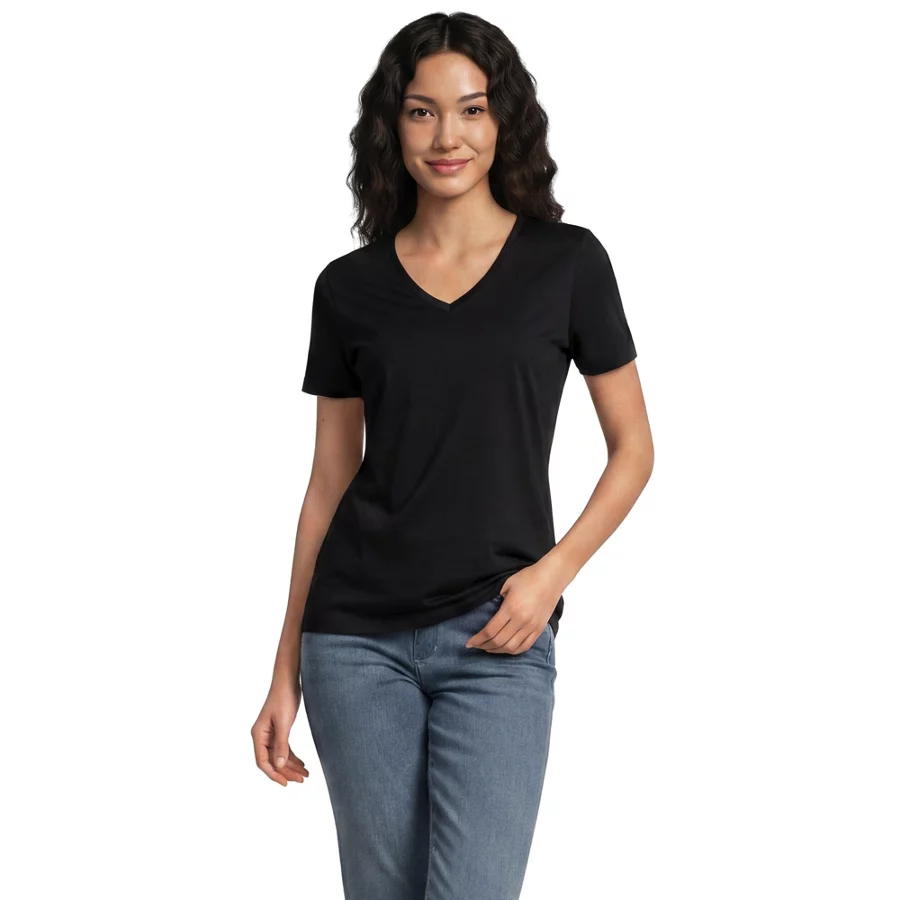 School Uniform Women's Supima Cotton V Neck T Shirt view 2