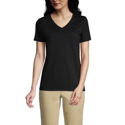 Women's Relaxed Supima Cotton V-Neck T-Shirt - image 1